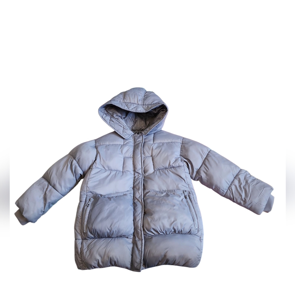 Zara Kids Puffer Jacket in Light Gray